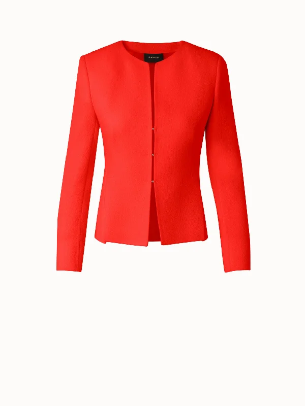 Wool Crêpe Double-Face Short Jacket Mesh Jacket Canvas Jacket Denim Jacket
