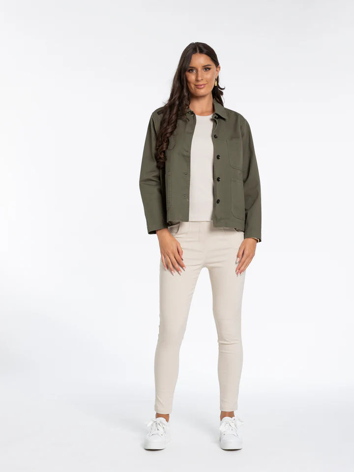 X.Lab Never Look Back Jacket - Olive Zippered Jacket Buttoned Jacket Snapped Jacket