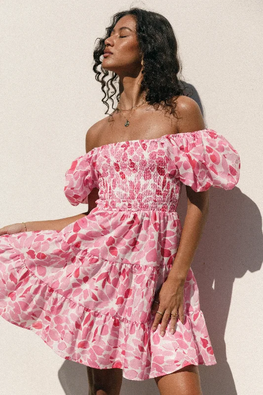 Alisyn Mini Dress - Pink Multi Trendy Cut-Out Mini Dress