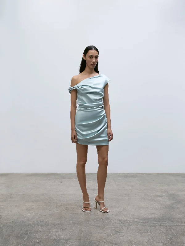 Claw Remmy Mini Dress | Mineral Blue Fashionable Boho-Chic Mini Dress