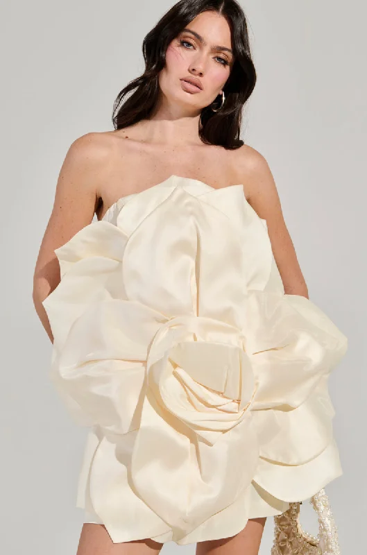 FLOWER POWER MINI DRESS Elegant Satin Mini Dress