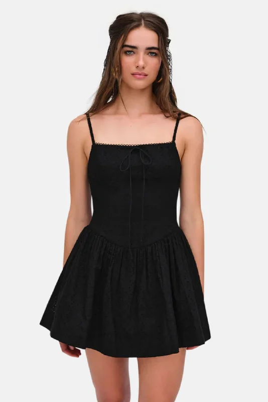 Beau Mini Dress Black Comfortable Linen Mini Dress