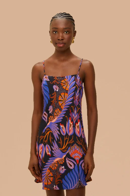 Heart Forest Black Sleveless Mini Dress Stylish Summer Mini Dress