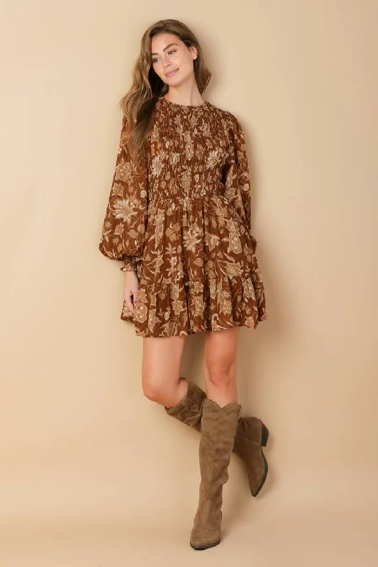 SWEET REMINISCENCE WOVEN MINI DRESS Fashionable Mini Dress with Frills