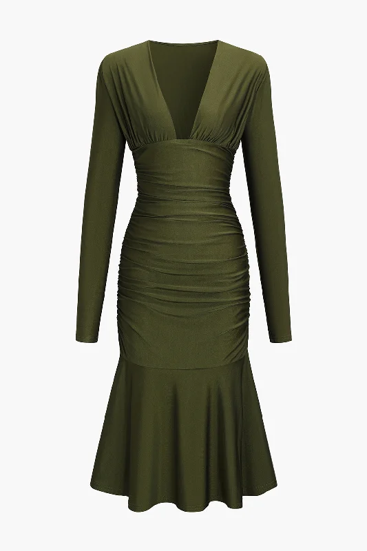 V-Neck Long Sleeve Mini Dress Elegant Sequin Mini Dress