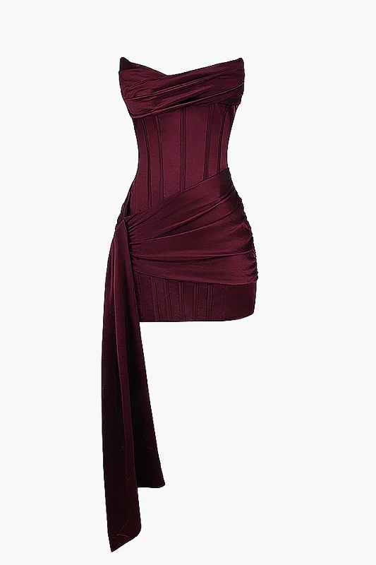 Satin Asymmetrical Sleeveless Mini Dress Cozy Cotton Mini Dress