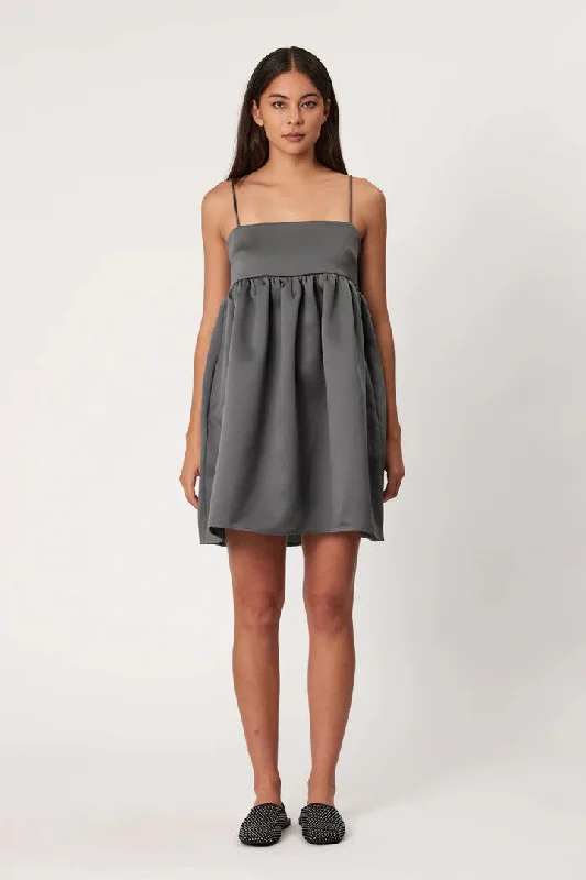 Remain - Sydney Mini Dress, Smoke Comfortable Off-Shoulder Mini Dress