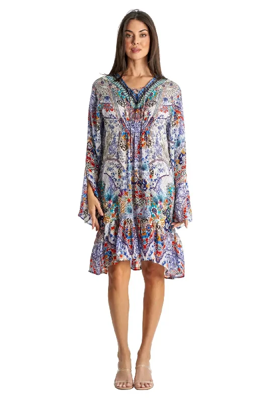 Resort Wear Short Mini Dresses Fashionable Mini Dress with Pockets
