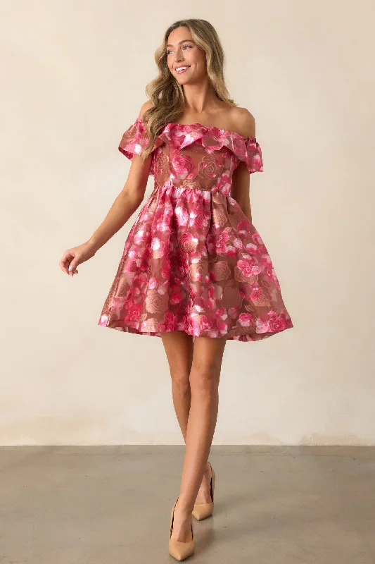 Someone To Love Camel Jacquard Mini Dress Stylish Ribbed Mini Dress