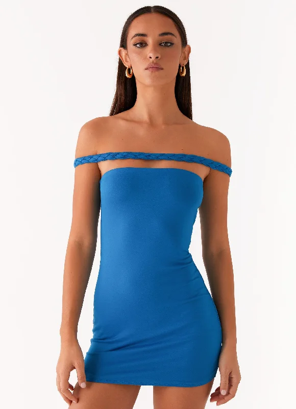 Sunday Sun Mini Dress - Royal Blue Comfortable Ruffle Mini Dress