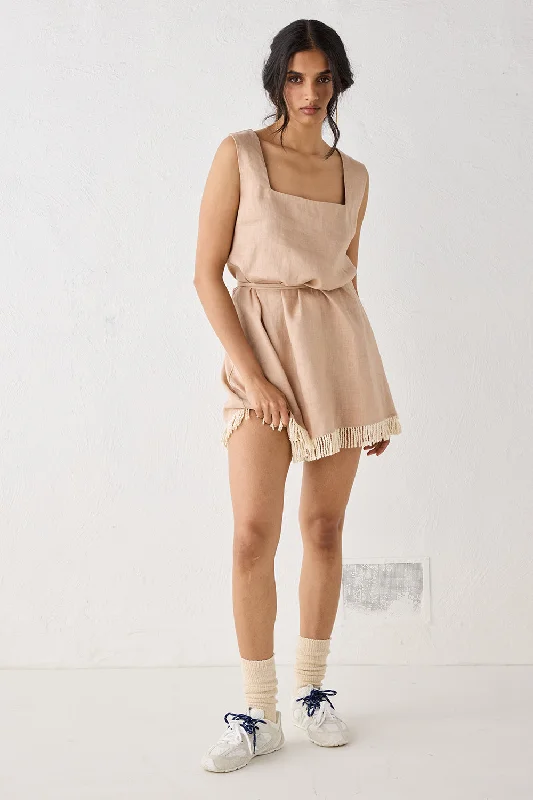 Verve Linen Mini Dress Blush Trendy Tie-Dye Mini Dress