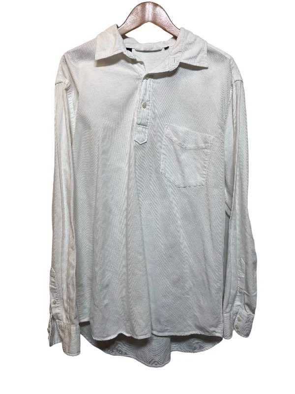 Boden Women's White Polo Jumper (Size L) Denim Fabric Leather Fabric Suede Fabric