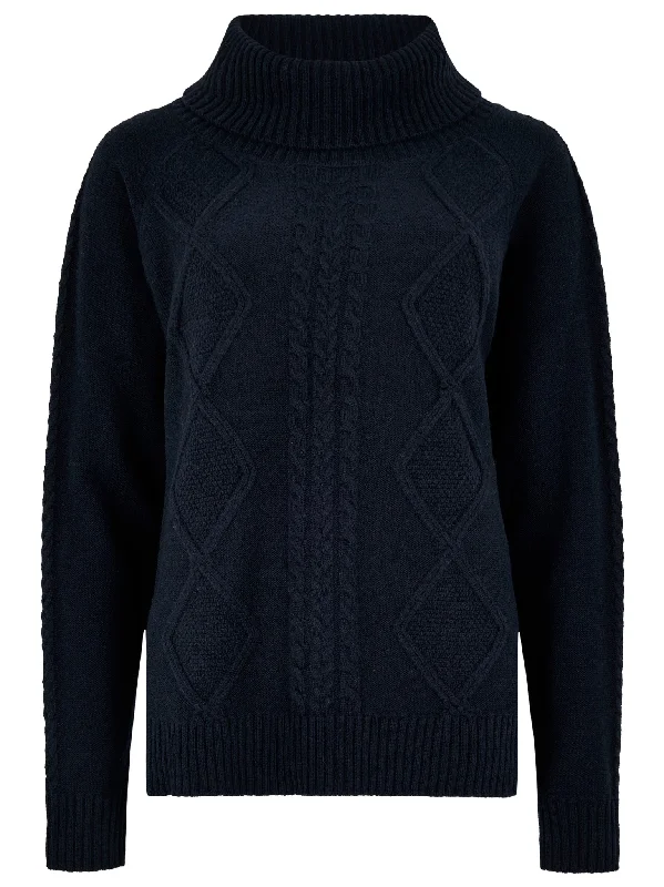 Dubarry Womens Kirkwood Knitted Jumper Spandex Blend Rayon Blend Denim Blend