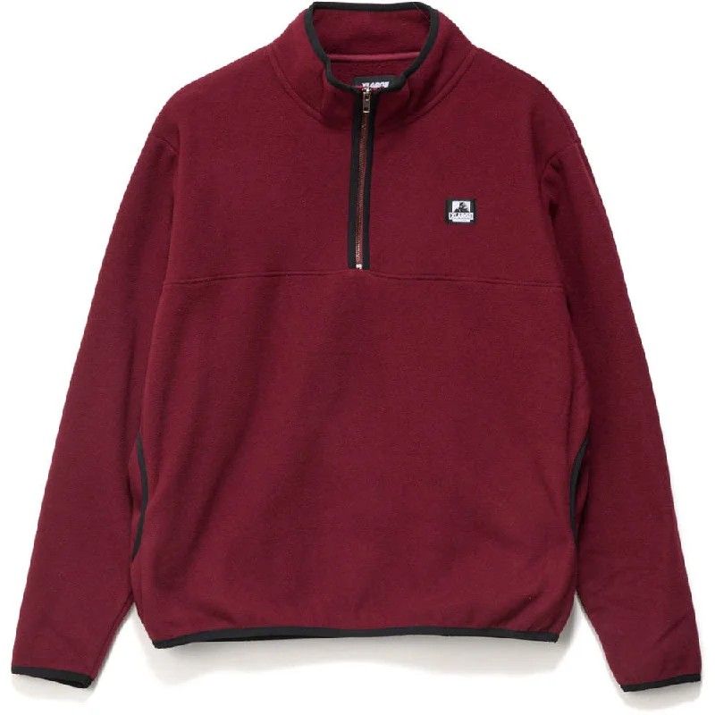 Half Zip Crew Jumper Mesh Blend Leather Blend Suede Blend