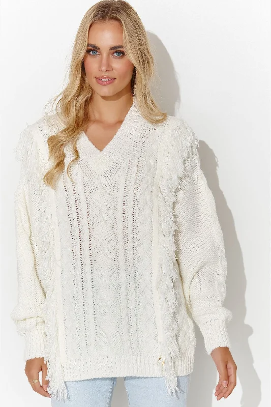 Jumper Makadamia Hooded Sweater Collared Sweater Shawl Collar