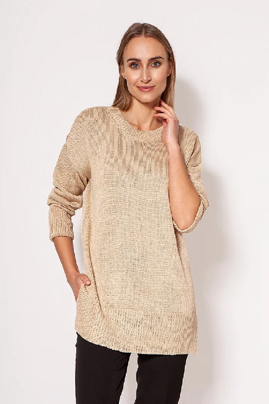 Jumper MKM Boat Neck Shawl Collar Notched Collar