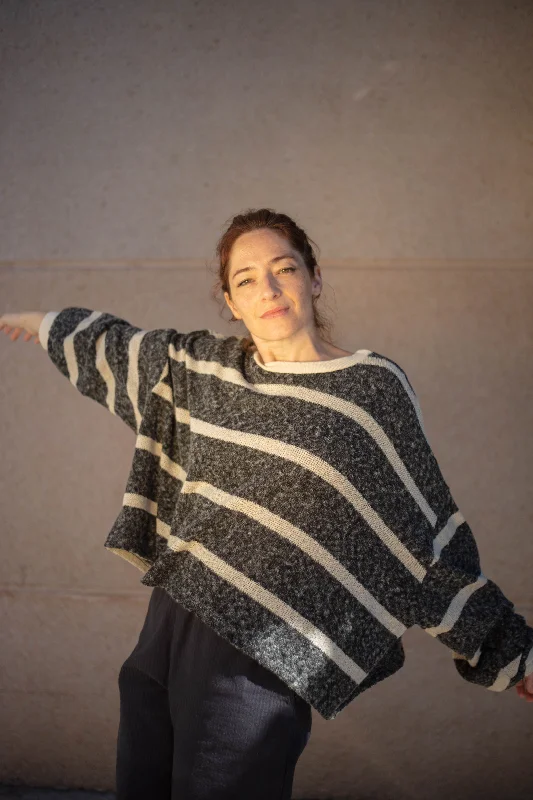 Knitted Jumper Bree - Antra Stripes Ribbed Striped Patterned