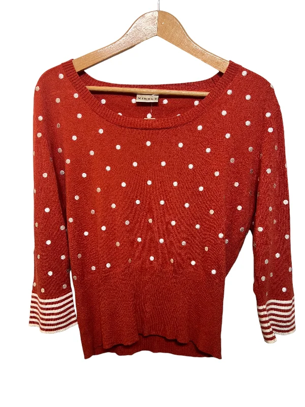 Minuet Orange Women's Jumper (Size XL) Open Front Closed Front Wrap Front