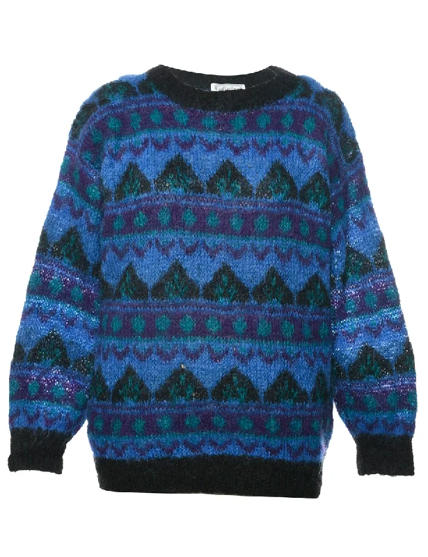 Multi-colour Jumper - M Solid Color Striped Floral Print