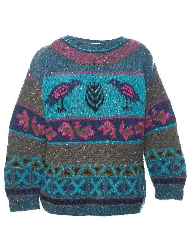 Multi-colour Jumper - S Fitted Loose Oversized