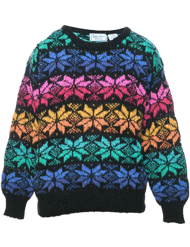Nordic Jumper - M Houndstooth Herringbone Solid