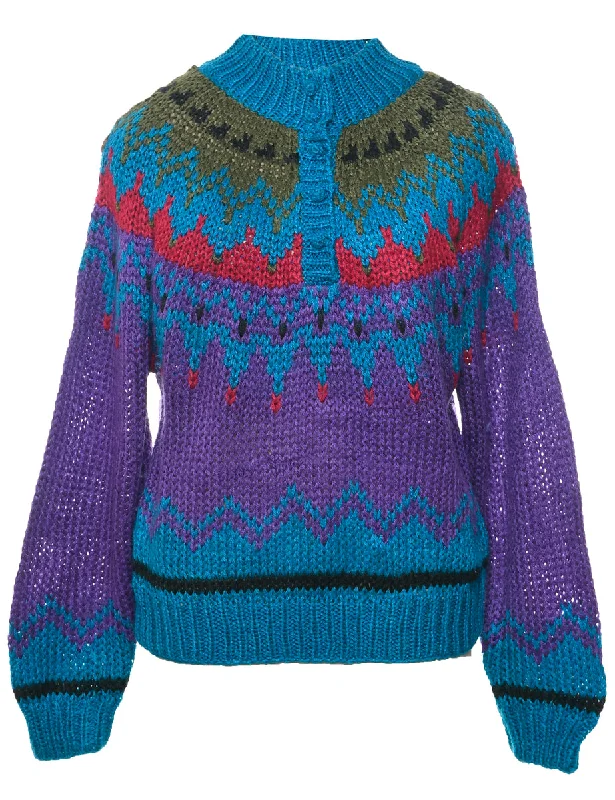 Nordic Jumper - M Wool Fabric Cashmere Fabric Tweed Fabric