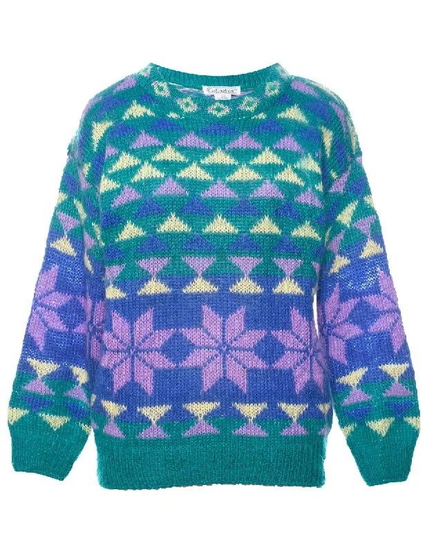 Nordic Jumper - M Hooded Sweater Collared Sweater Shawl Collar