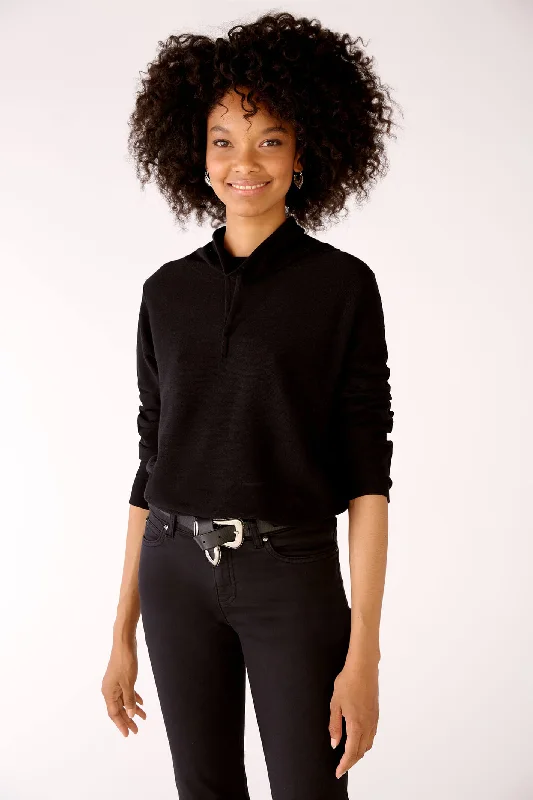 Oui 77984 Black Keiko Jumper Thin Thick Dense
