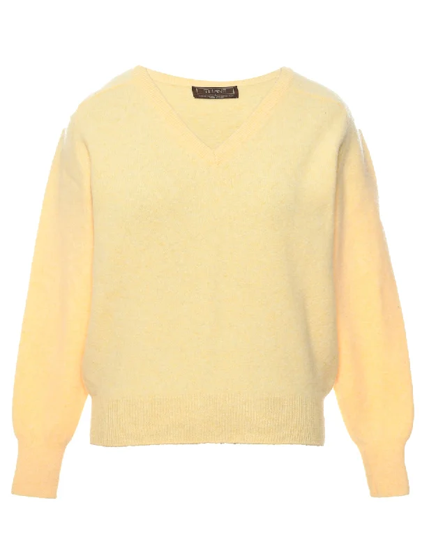 Pale Yellow Jumper - L Machine Wash Dry Clean Hand Wash