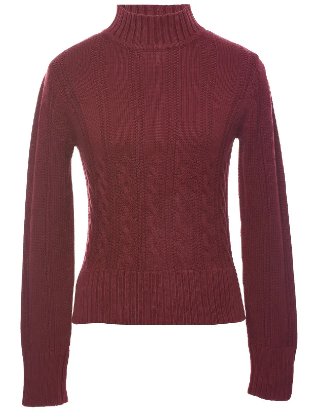 Pendleton Cable Knit Jumper - S Satin Blend Silk Blend Wool Blend