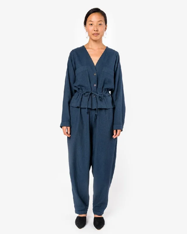 Sack Jumper in Midnight Cashmere Blend Cotton Blend Poly Blend