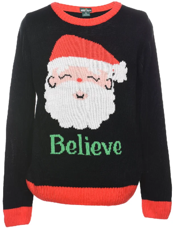 Santa Claus Christmas Jumper - XL Sweater Knitwear Pullover
