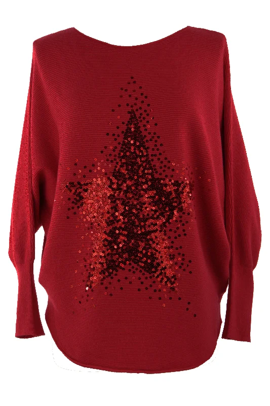 Sequin Star Ribbed Jumper Velvet Chenille Corduroy