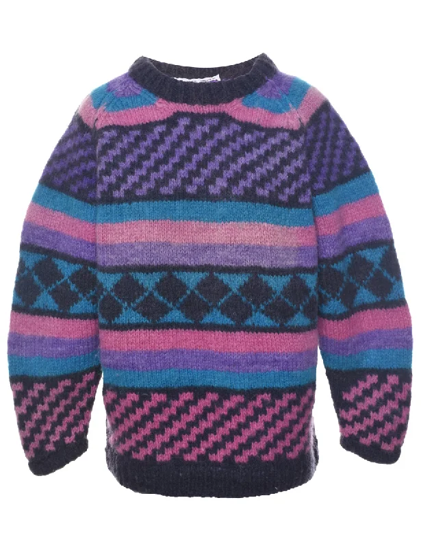 Wool Multi-colour Jumper - XL Transparent Opaque Sheer