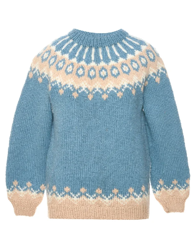 Wool Nordic Jumper - M Cashmere Blend Cotton Blend Poly Blend