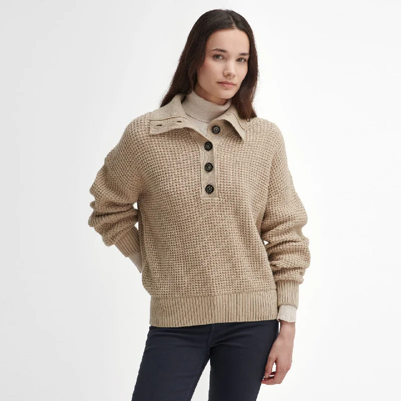 Barbour Ladies Woodside Knitted Jumper Polka Dot Checkered Tartan