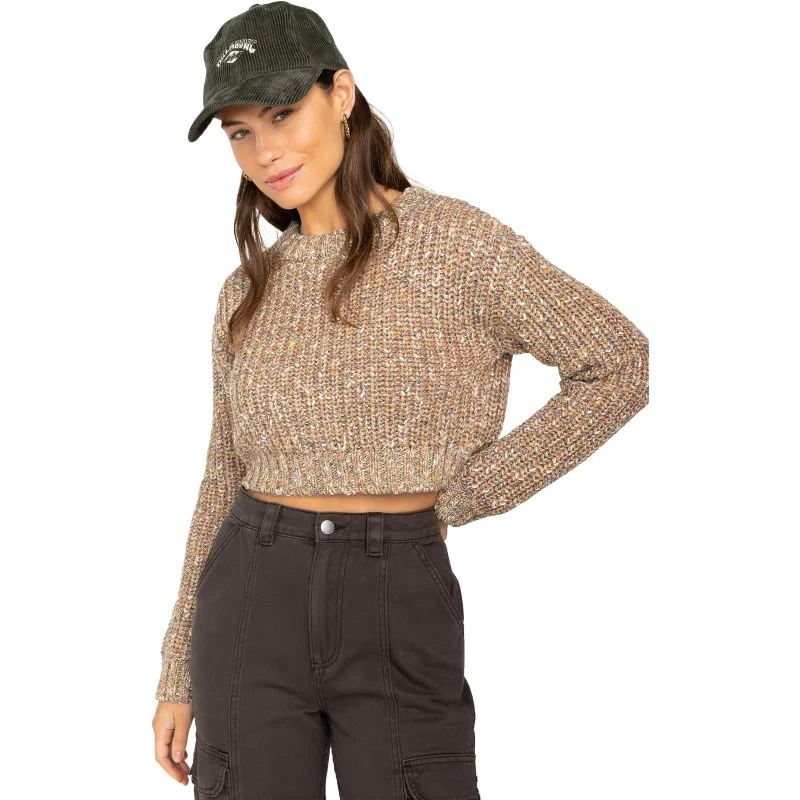Billabong Womens Sunshine Relaxed Fit Cropped Jumper Chenille Blend Fleece Blend Nylon Blend Billabong Womens Sunshine Relaxed Fit Cropped Jumper Chenille Blend Fleece Blend Nylon Blend
