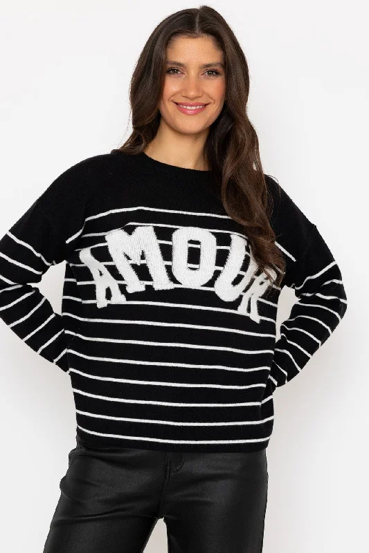 Black Striped Amour Jumper Tailored Straight A-Line
