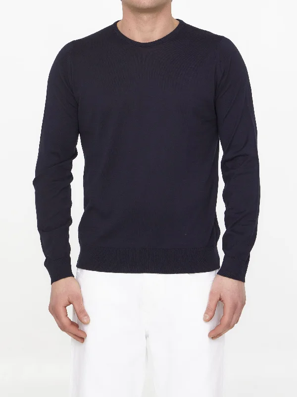 Blue Cotton Jumper Spandex Rayon Corduroy