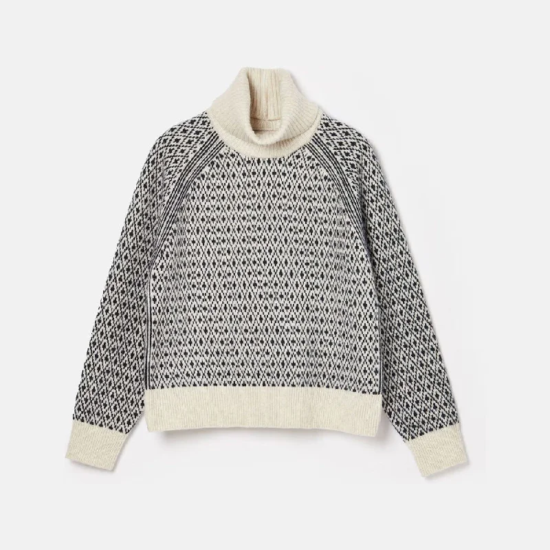 Joules Ladies Ingrid Roll Neck Jumper Solid Print Embellished