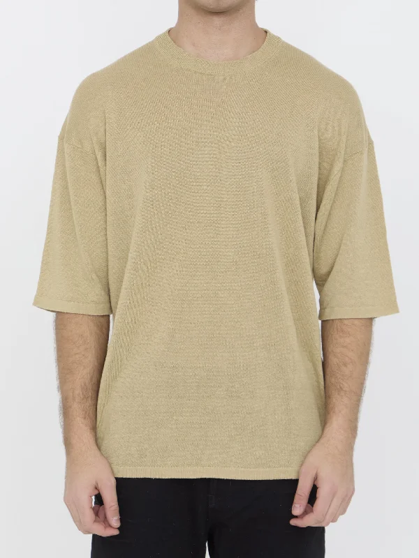 Linen Jumper Solid Print Embellished