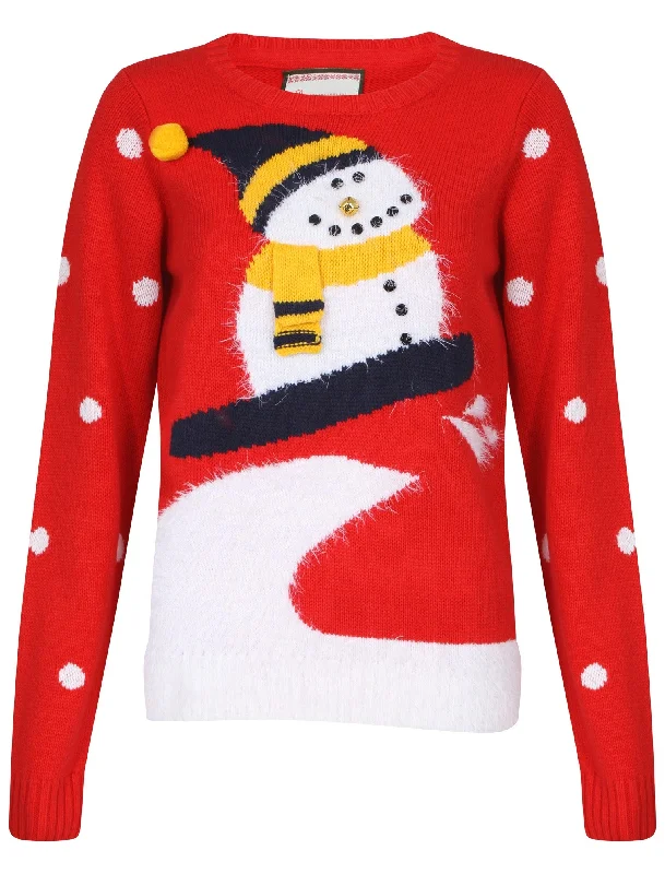 Womens Merry Christmas Sweet William Red Knitted Xmas Jumper Cable Knit Ribbed Knit Lace Knit Womens Merry Christmas Sweet William Red Knitted Xmas Jumper Cable Knit Ribbed Knit Lace Knit