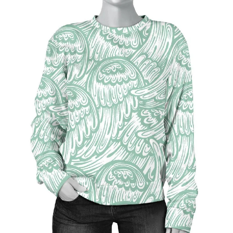 Angel Wing Pattern Print Women's Sweatshirt Hoodie with Applique Textured Unique