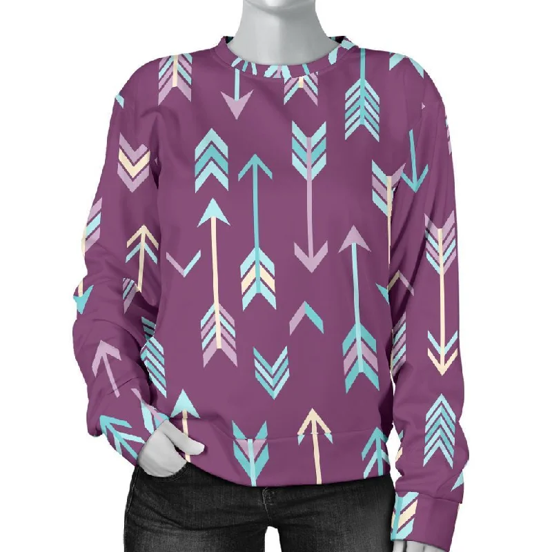 Archery Print Pattern Women's Sweatshirt Zip Hoodie Drawstring Kangaroo Pocket