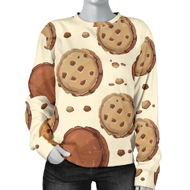 Biscuit Cookie Pattern Print Women's Sweatshirt Hoodie with Gradient Ombre Colorful