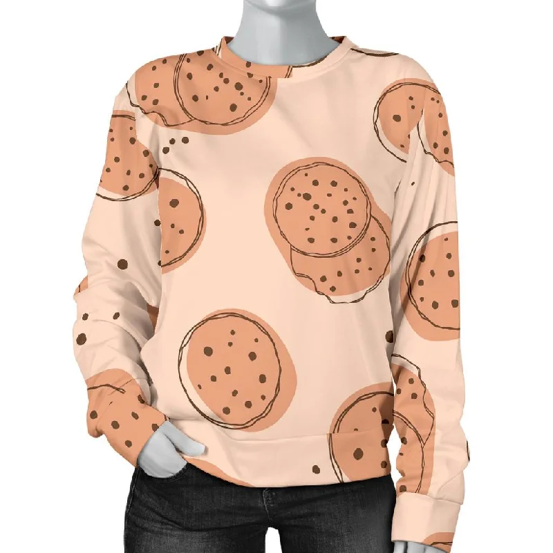 Biscuit Cookie Print Pattern Women's Sweatshirt Hoodie with Applique Textured Unique
