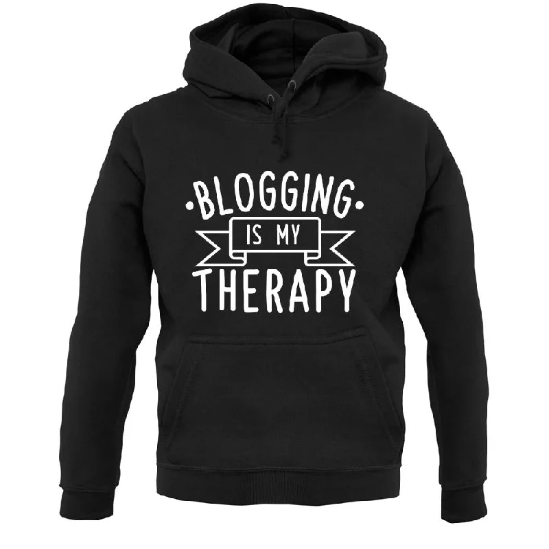 Blogging Is My Therapy Unisex Hoodie Hoodie with Strings Custom Fit Adjustable