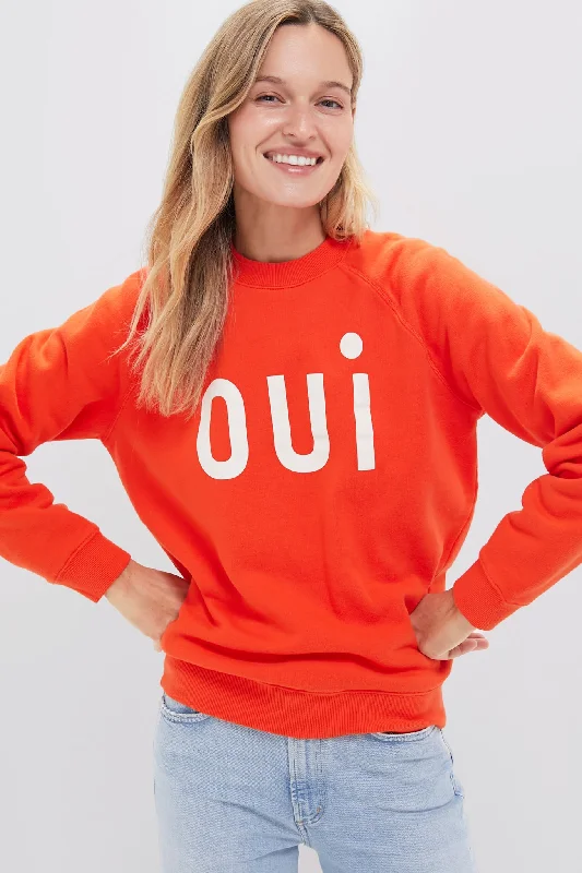 Blood Orange Oui Sweatshirt Hoodie with Illustration Artistic Creative
