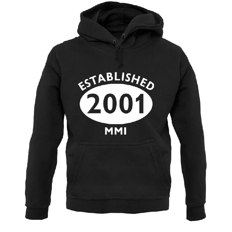 Established 2001 Roman Numerals Unisex Hoodie Hoodie with Turtle Neck Cozy Winter