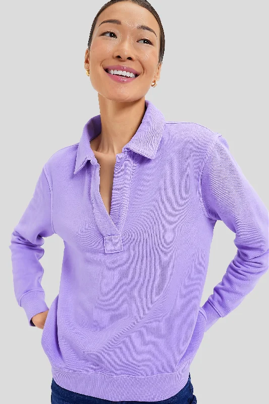 Freesia Polo Popover Sweatshirt Hoodie with Reflective Safety Nightwear